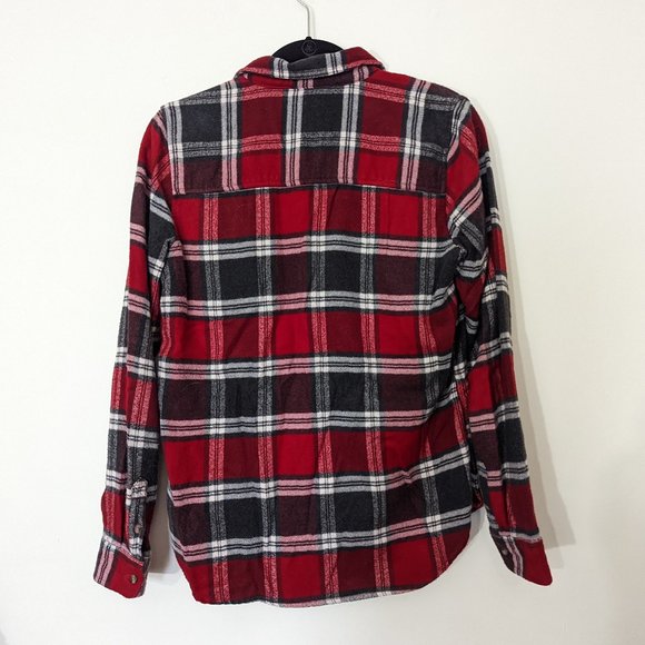 Coziest Red Black Plaid American Eagle Ahh-mazingly Soft Flannel - Medium - Picture 8 of 8